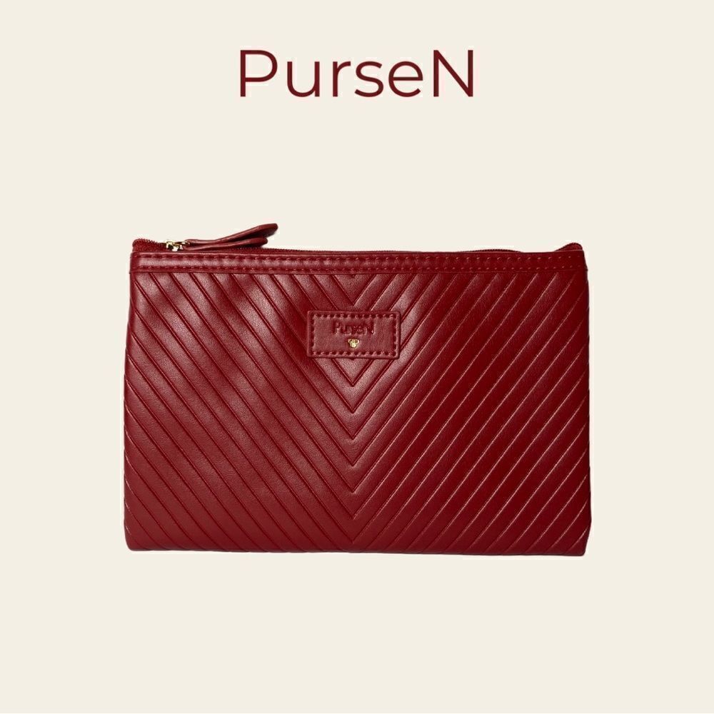 PurseN Faux Leather Makeup Bag